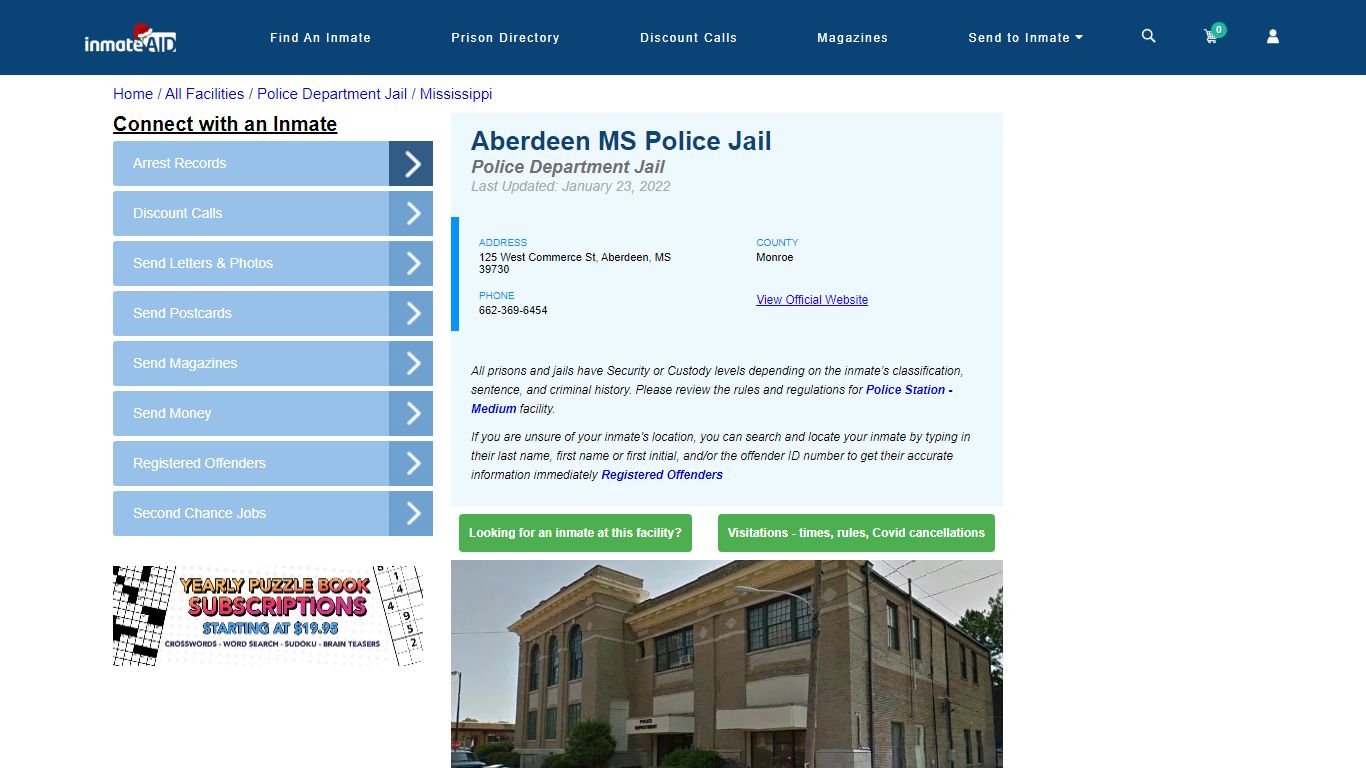 Aberdeen MS Police Jail & Inmate Search - Aberdeen, MS